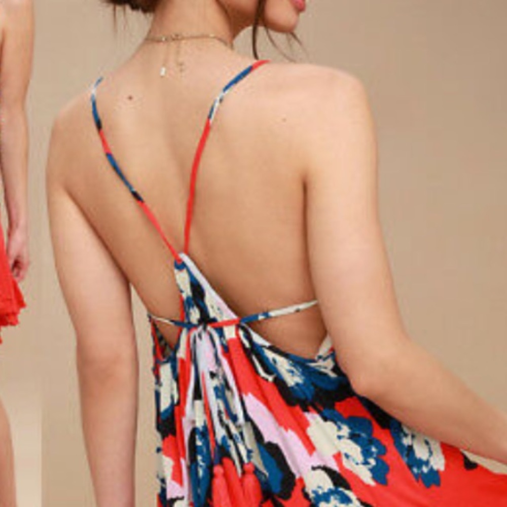 Free People Sweet Lucy Slip Dress NWT Red - Picture 10 of 10